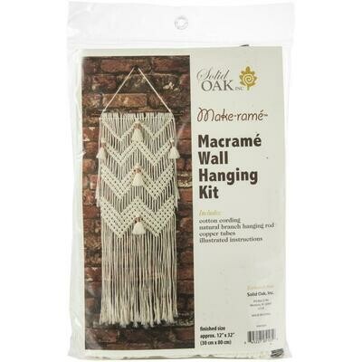 Solid Oak Macrame Wall Hanging Kit- Chevrons & Tassels