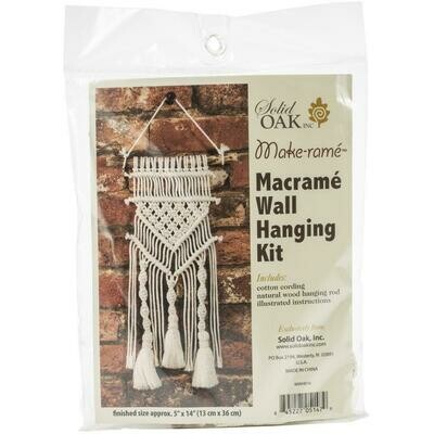 Solid Oak Macrame- Wall Hanging Kit- Tassel