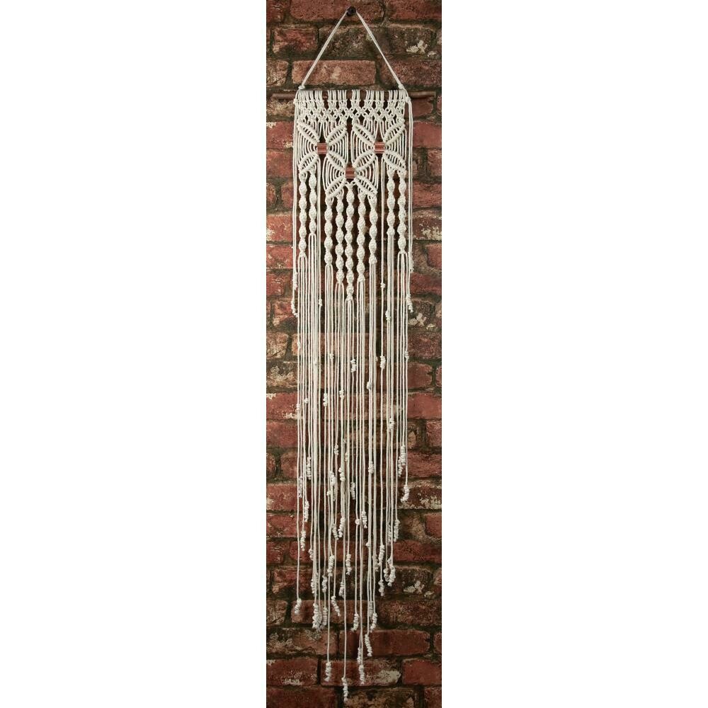 Solid Oak Macrame Wall Hanging Kit- Three Flower Solid Oak Macrame Wall Hanging Kit- Three Flower