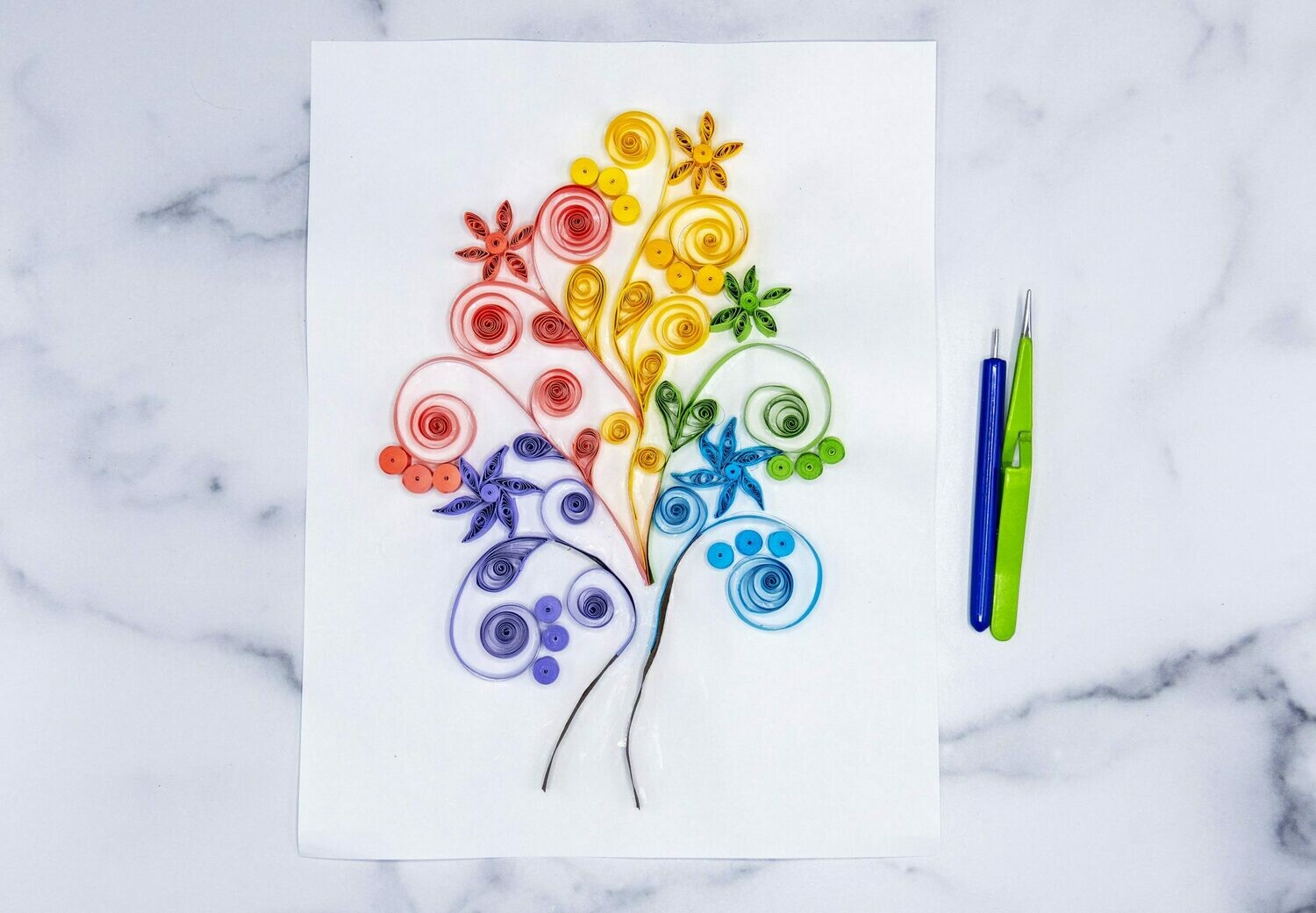 Colorful Tree Quilling Pattern Colorful Tree Quilling Pattern