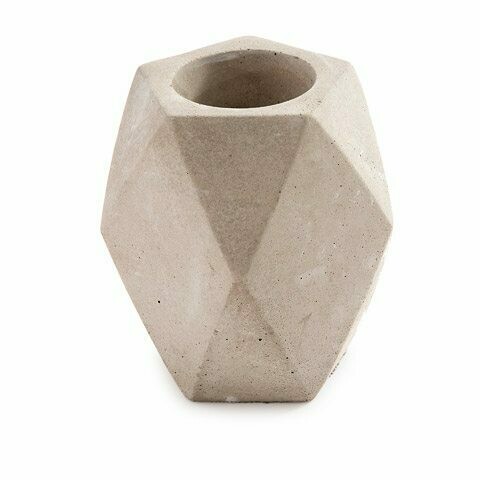 Darice® Tall Cement Planter Pot with Diamond Faceted Edges