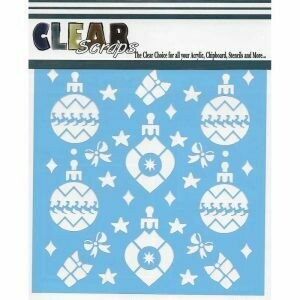 Clear Scraps Stencil 12 x 12 Holiday Bulbs