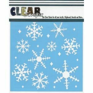 Clear Scraps Stencil 12 x 12 Ice Crystal Snowflake