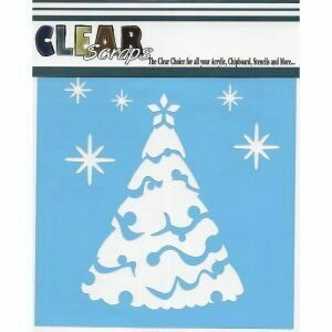 Clear Scraps Stencil 12 x 12 Snow Tree