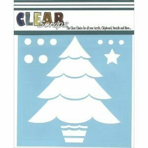 Clear Scraps Stencil- Layered Christmas Tree 6 x 6