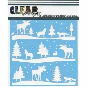 Clear Scraps Stencil- Rustic Forrest 6 x 6