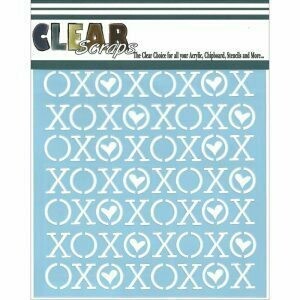 Clear Scraps Stencil- XOXO 6 x 6