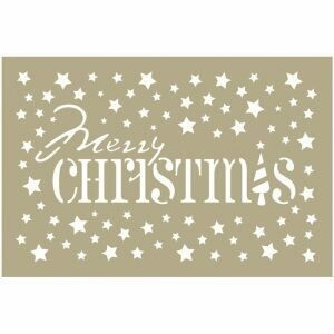 Couture Creations- Merry Christmas Stars 4 x 6 Stencil