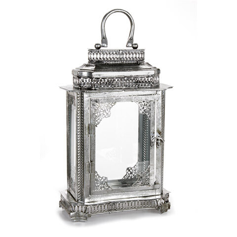Metal Lantern Antique Silver Metal Lantern Antique Silver