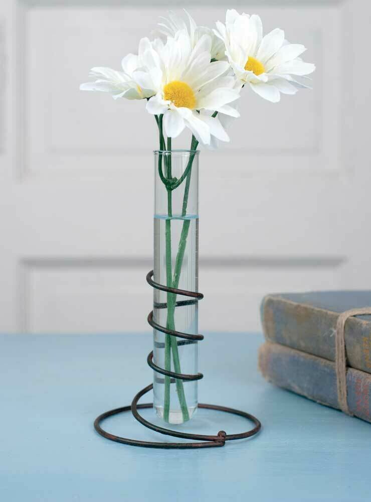 Test Tube Bud Vase- Green/rust Test Tube Bud Vase- Green/rust