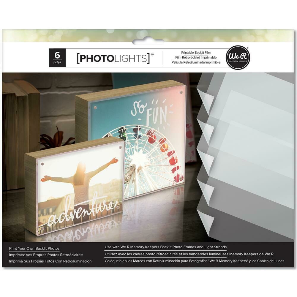 WR Photolights Printable Backlit Film 6 piece pack WR Photolights Printable Backlit Film 6 piece pack