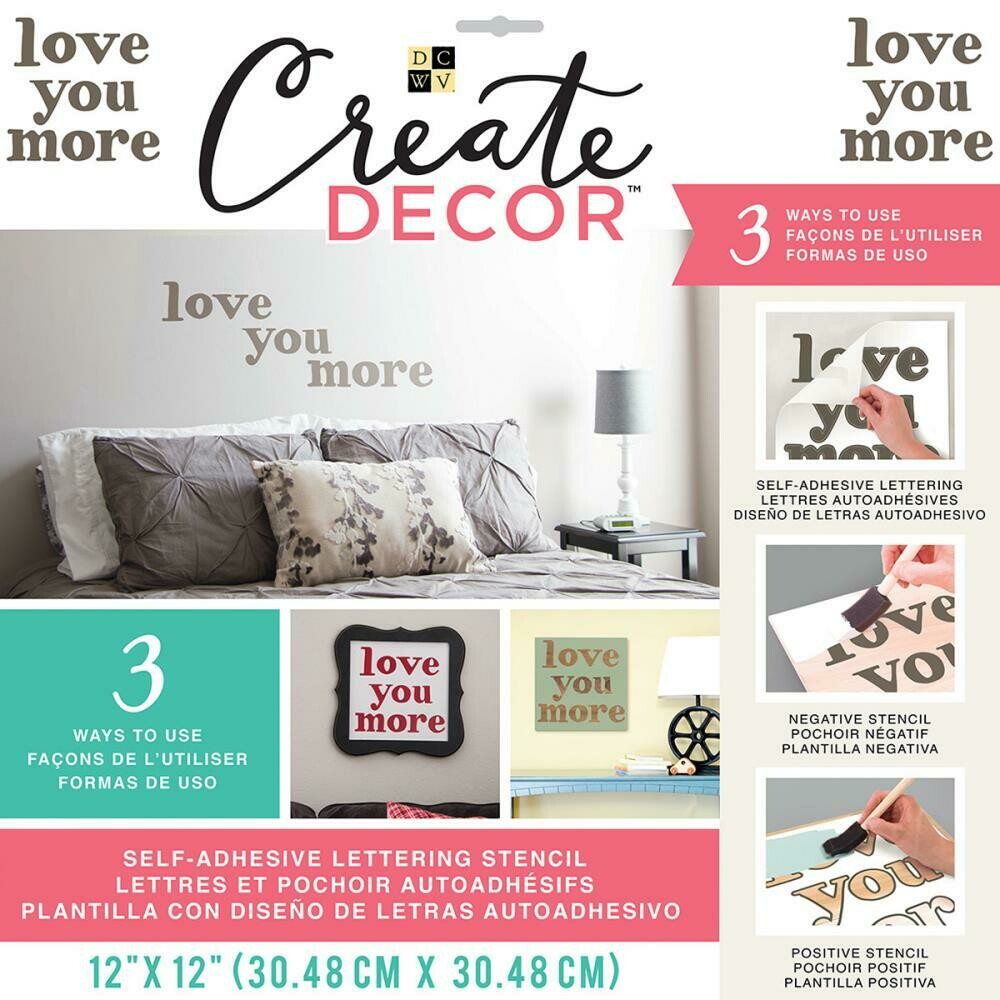 Create Decor Stencil- Love You More- 12 x 12
