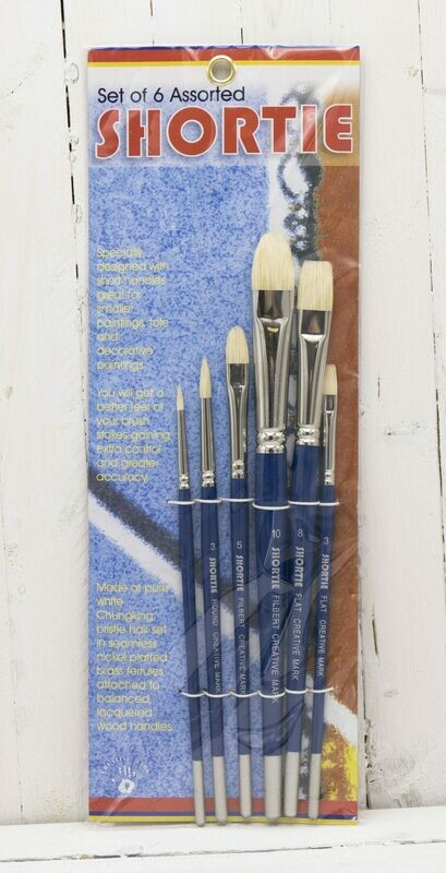 Creative Mark Shortie Bristle Brush Set of 6 - Mixed Creative Mark Shortie Bristle Brush Set of 6 - Mixed