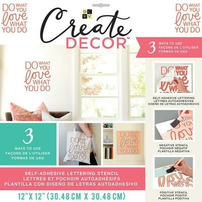 Create Decor Stencil- Do What You Love What You Do- 12 x 12