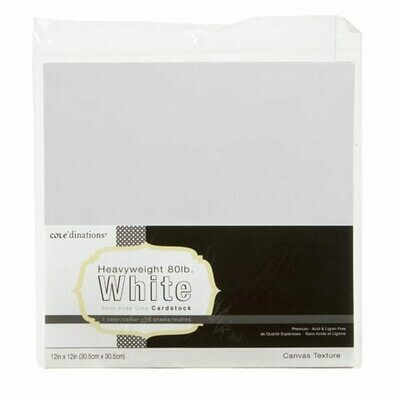 White 80 LB Cardstock 12 x 12 Canvas Text 10 Sheets