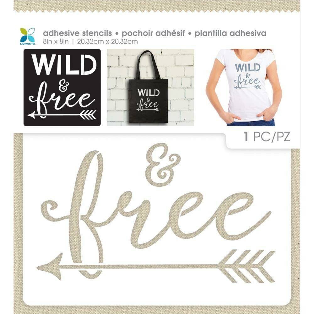 Wild and Free Adhesive Stencil 8 x 8