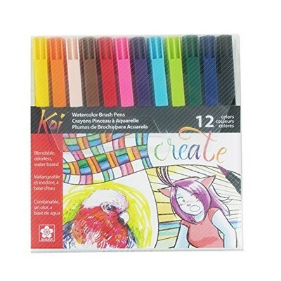Watercolor Brush Pens- 12 colors