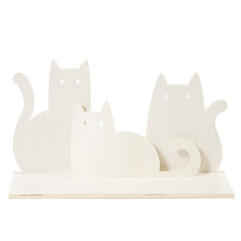 Unfinished Wood Shelf Die Cut Cats Unfinished Wood Shelf Die Cut Cats