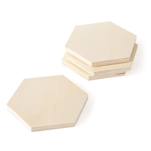 Unfinished Wood Coaster Set 4 pc Hexagon Unfinished Wood Coaster Set 4 pc Hexagon