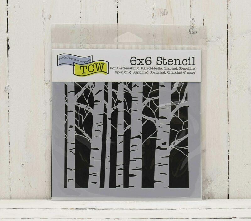 The Crafter's Workshop Stencil - Aspen Trees - 6 x 6 inches