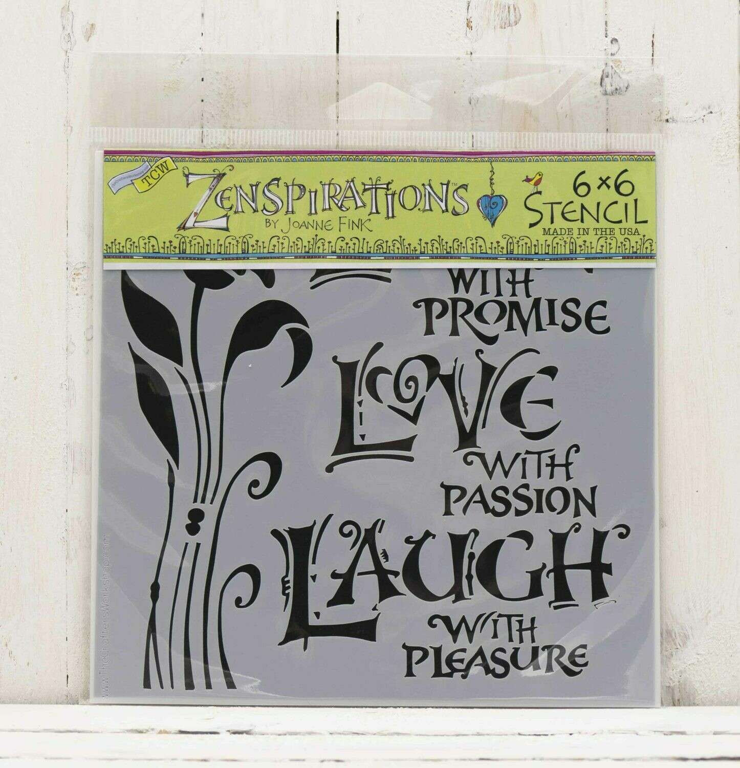 Stencil Live Love Laugh 6x6 for Papercrafters