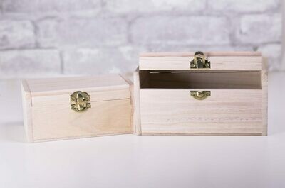 Nesting Wood Boxes With Hinges. Rectangle With Rounded Corners (2)