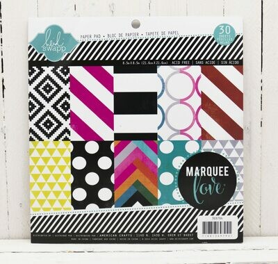 MARQUEE LOVE - PAPER PAD - 8.5 X 8.5 - PATTERNED - 30 SHEETS