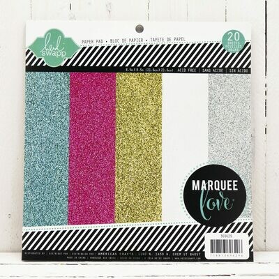 MARQUEE LOVE - PAPER PAD - 8.5 X 8.5 - GLITTER - 20 SHEETS