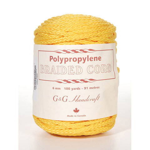 Macrame Polypropylene Braided Cord 6mm 100 yard- 91 meters- Sunshine Yellow Macrame Polypropylene Braided Cord 6mm 100 yard- 91 meters- Sunshine Yellow