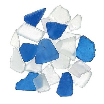 Floral Frosted Sea Glass- Blue Mix