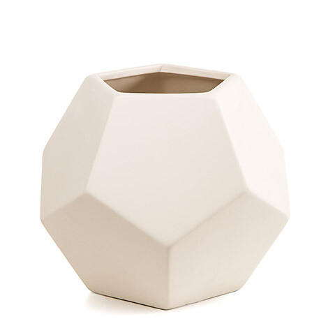 Ceramic Vessel Hexagon Unfinished 6.5 inch Ceramic Vessel Hexagon Unfinished 6.5 inch