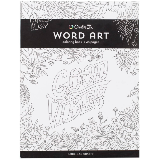 American Crafts Word Art Coloring Book