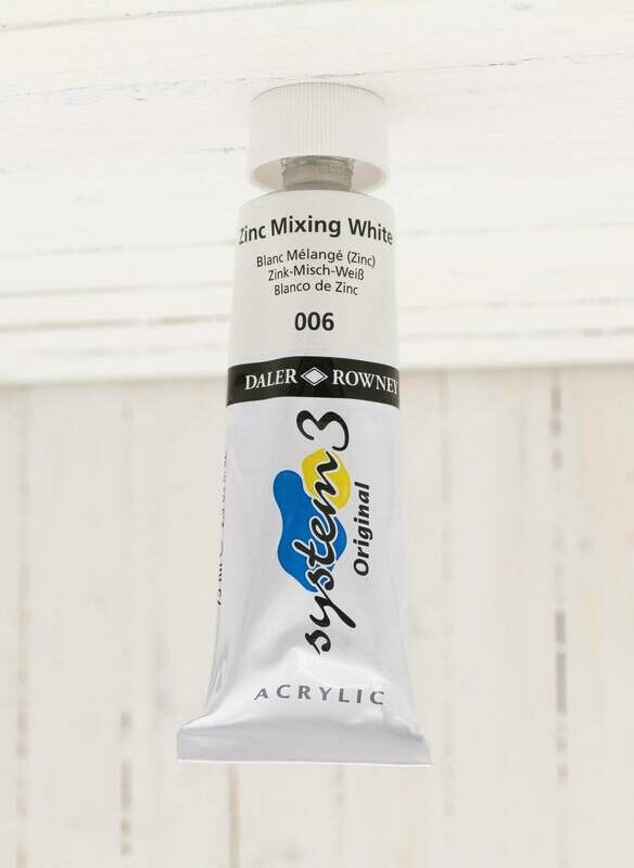 Daler-Rowney System 3 Acrylic - 75 ml Tube - Zinc Mixing White