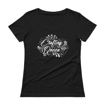 Crafting Queen Ladies' Scoopneck T-Shirt - White Lettering
