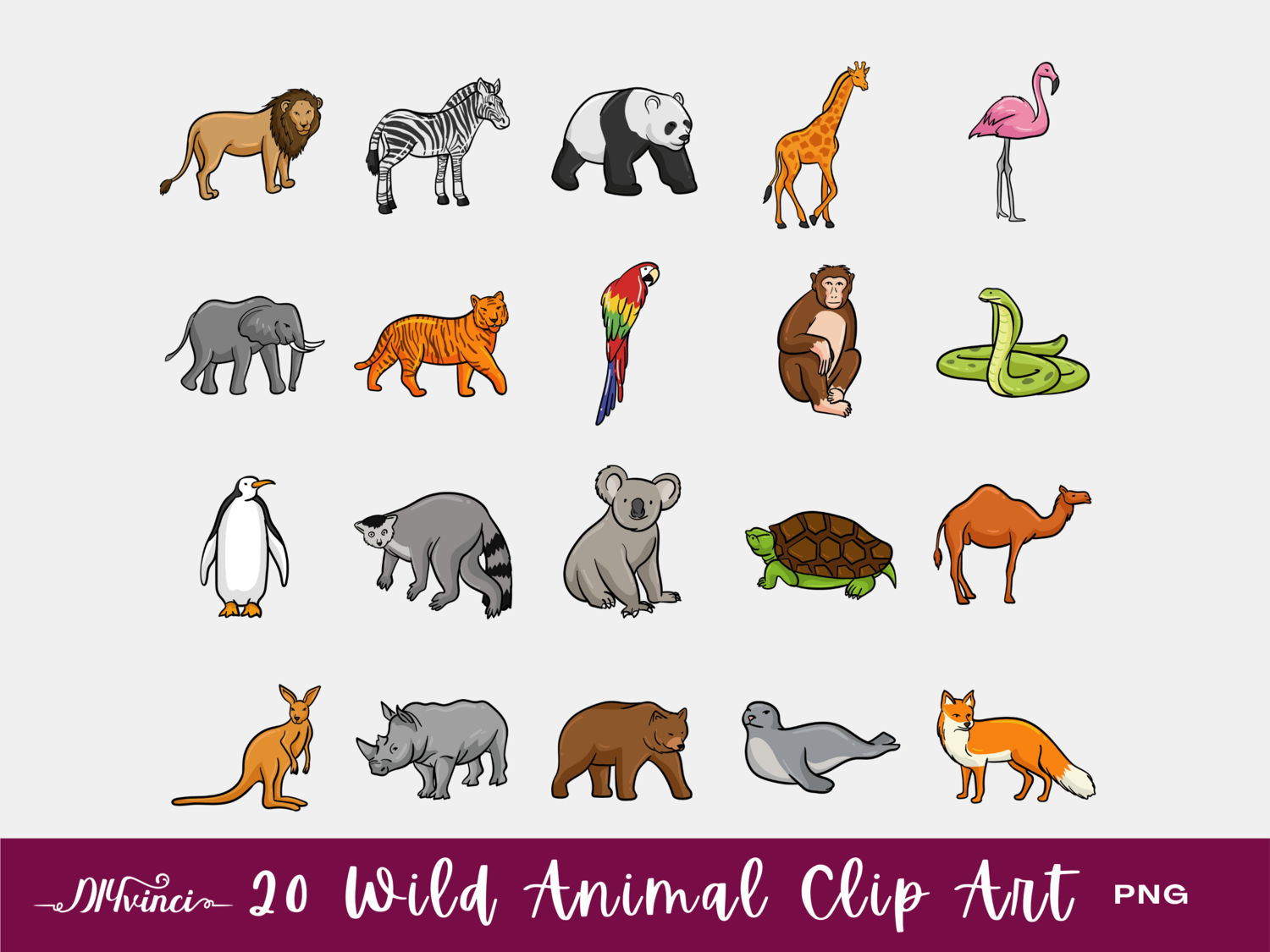 20 Wild Animal Clip Art - PNG - Personal & Commercial Use 20 Wild Animal Clip Art - PNG - Personal & Commercial Use