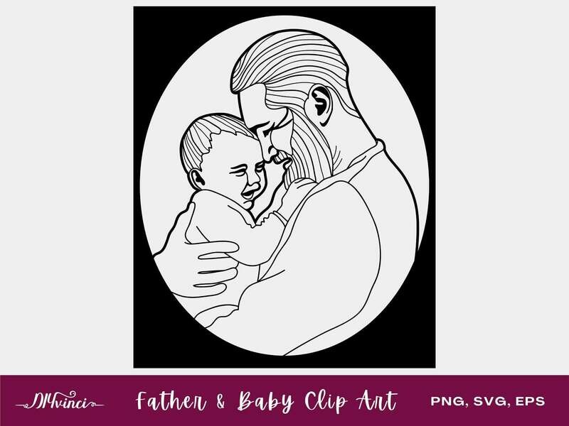 Father and Baby Clip Art - PNG, SVG, EPS - Personal & Commercial Use
