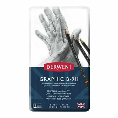 Derwent Hard Graphite Pencil Set 12 pc B-9H