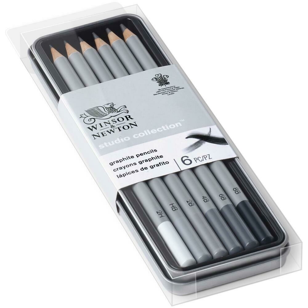 Winsor & Newton Studio Collection Graphite Pencil Tin 6pc Set
