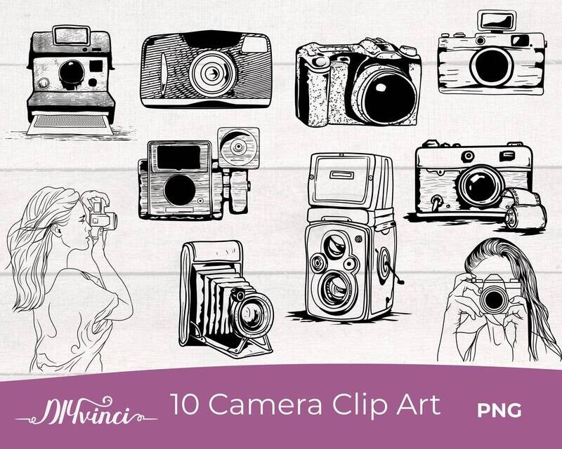 10 Camera Clip Art - PNG - Personal & Commercial Use