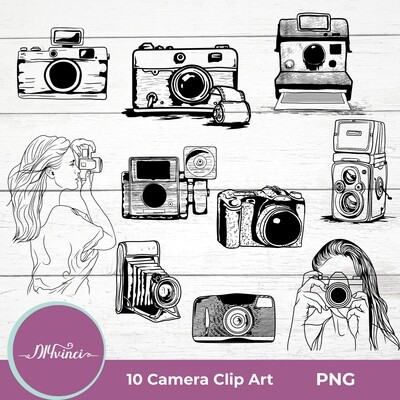 10 Camera Clip Art - PNG - Personal & Commercial Use