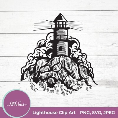 Lighthouse Clip Art - PNG, SVG, JPEG - Personal & Commercial Use