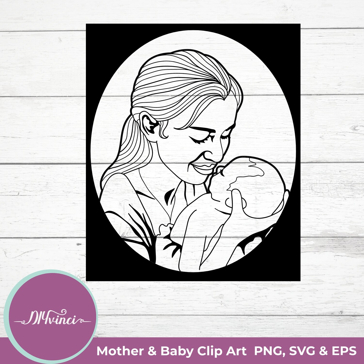 Mother and Baby Clip Art - PNG, SVG, EPS - Personal & Commercial Use