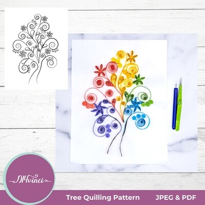 Colorful Tree Quilling Pattern