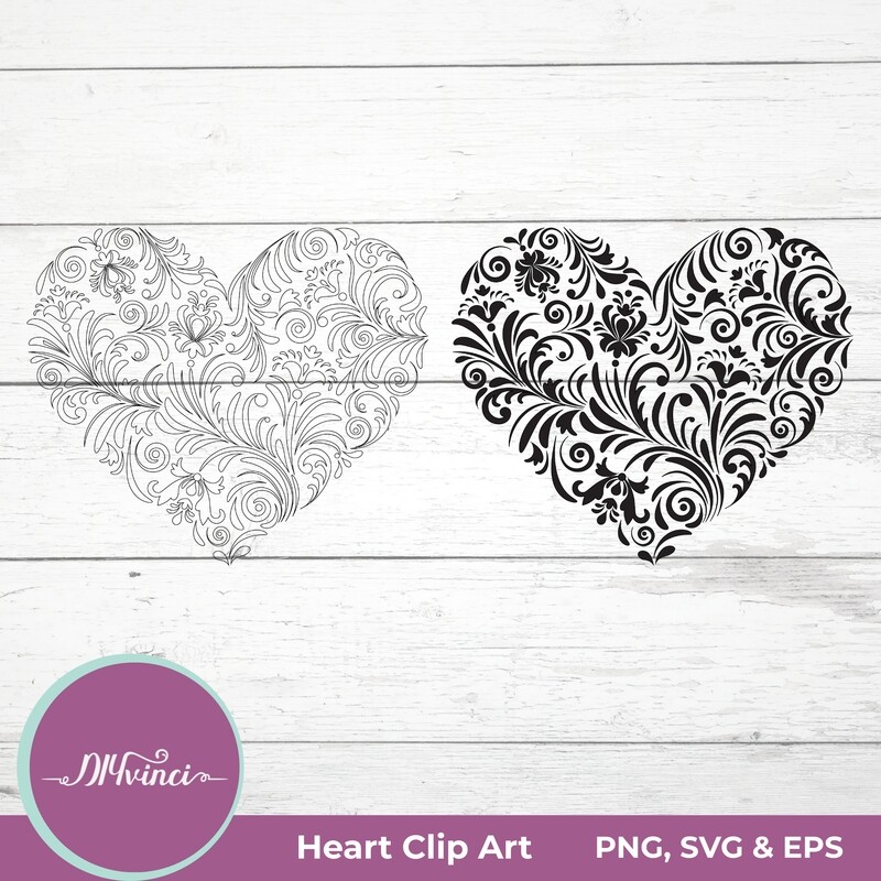 Heart Clip Art - jpeg, PNG, SVG, EPS - Personal & Commercial Use