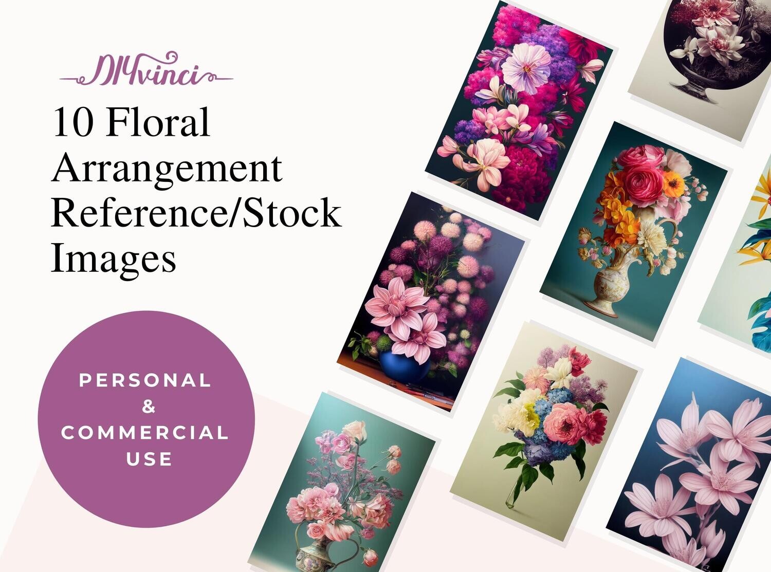 Floral Arrangement Reference and Stock Images - 10 JPEG - Personal & Commercial Use