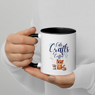 Cats, Crafts, and Coffee - Mug with Color Inside