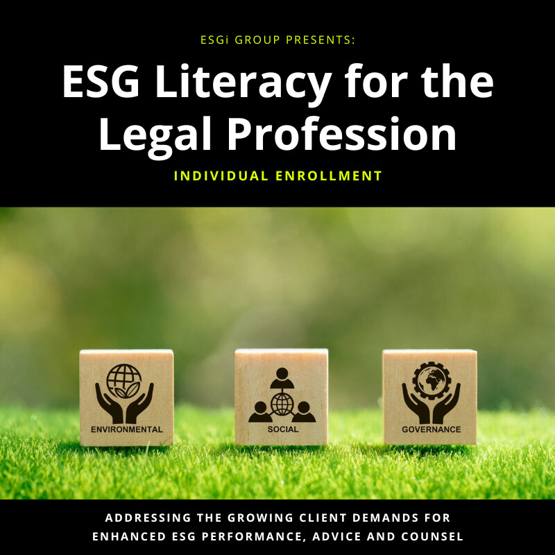 ESG Literacy for the Legal Profession Individual Enrollment