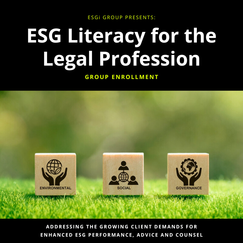 ESG Literacy for the Legal Profession Group Enrollment