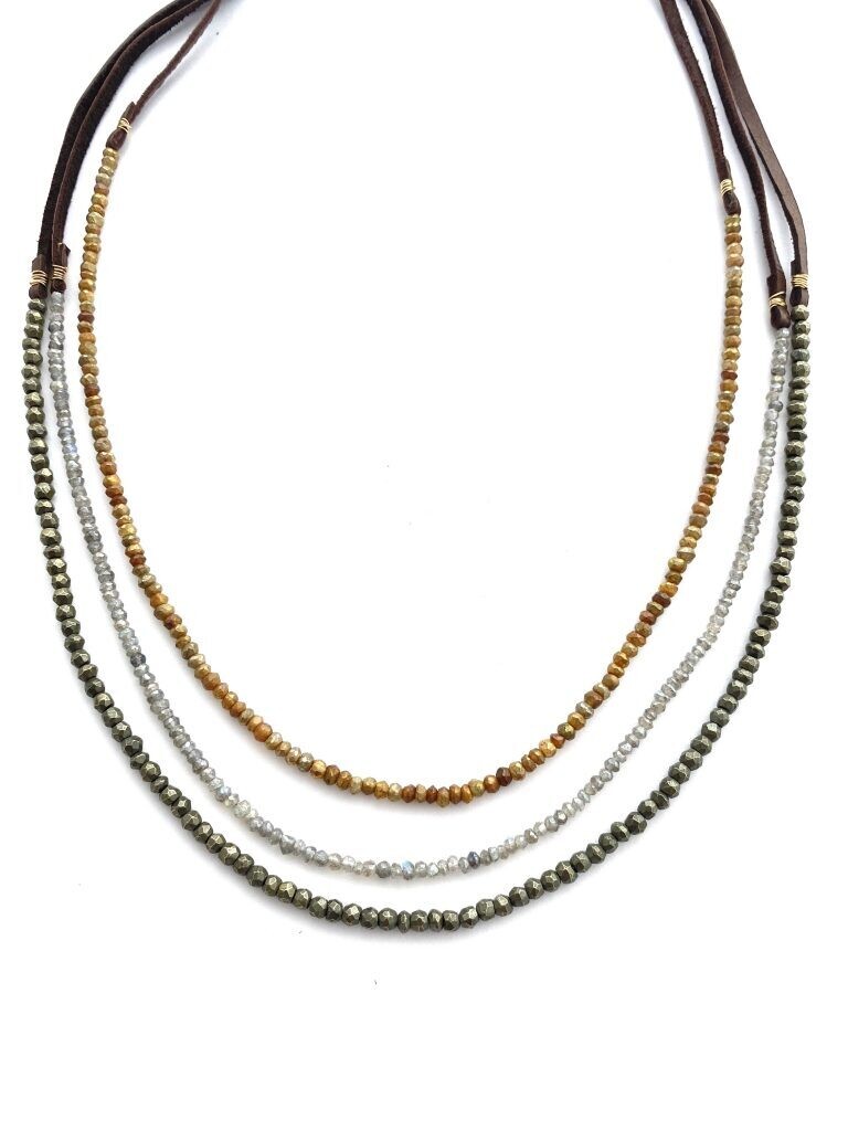 CLP - Stone & Leather Necklace/Bracelet