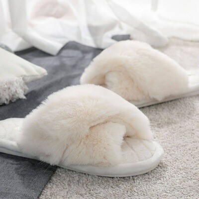 Cozy Cross Band Slippers